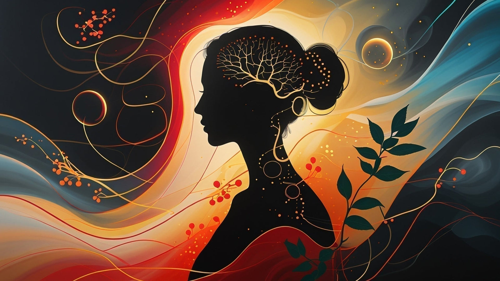 Abstract image of a woman in profile