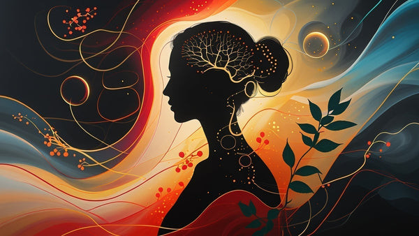 Abstract image of a woman in profile