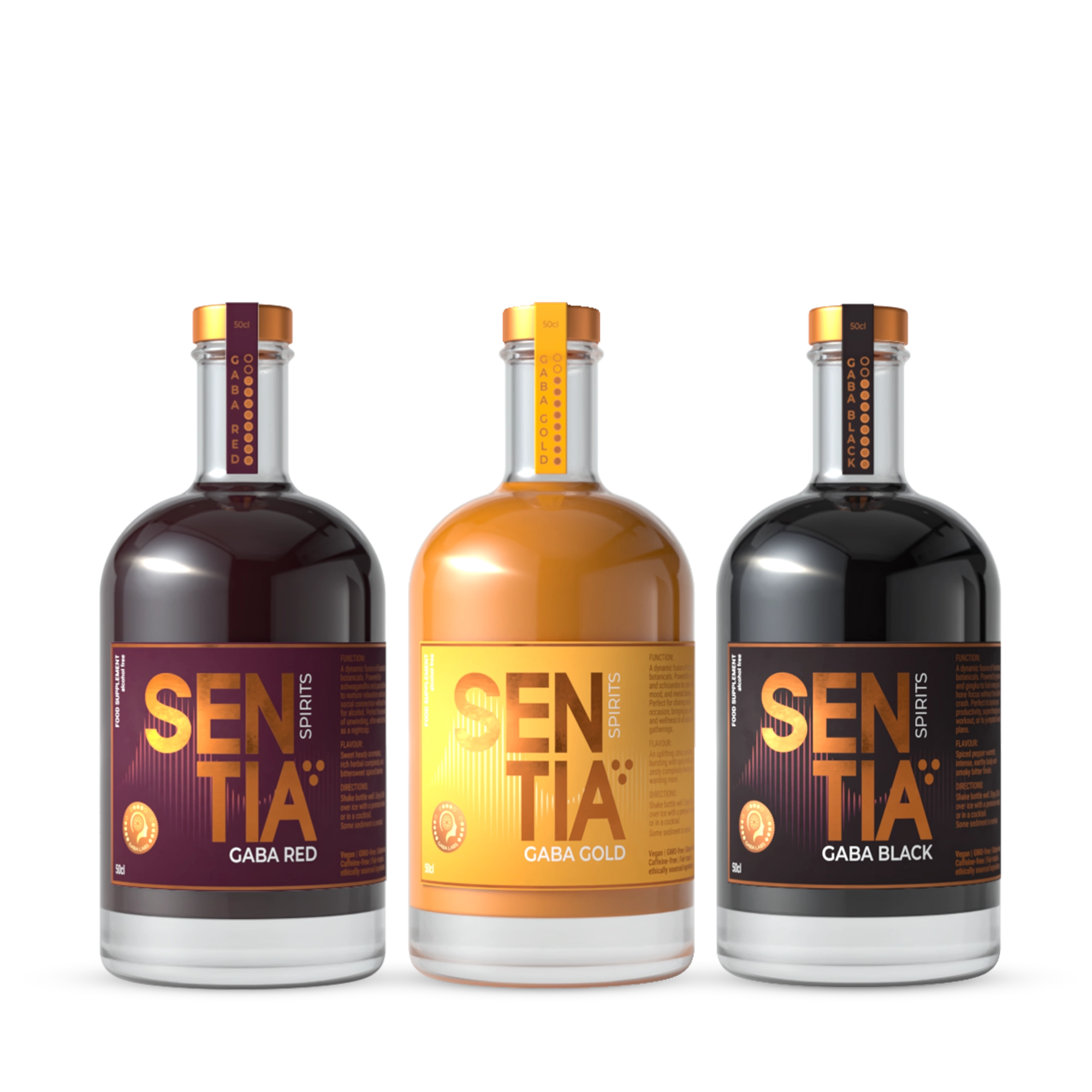GABA Red, Gold & Black 3x 50cl (500ml) Collection