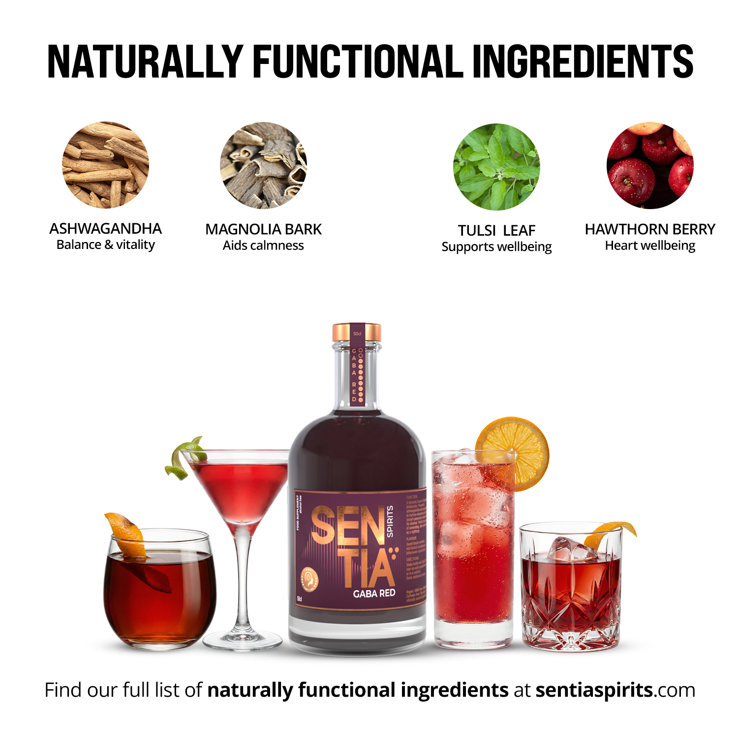 Sentia GABA Red for Calm, Sociable Evenings 0% ABV - 500ml – Sentia Spirits